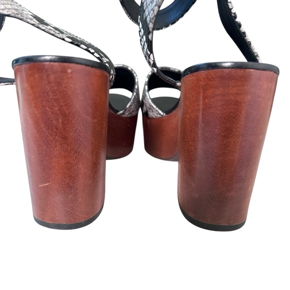 Tory Burch Camilla 100mm Snakeskin Embossed Wood Heel Platform Sandal Size 6.5 - Picture 6 of 15